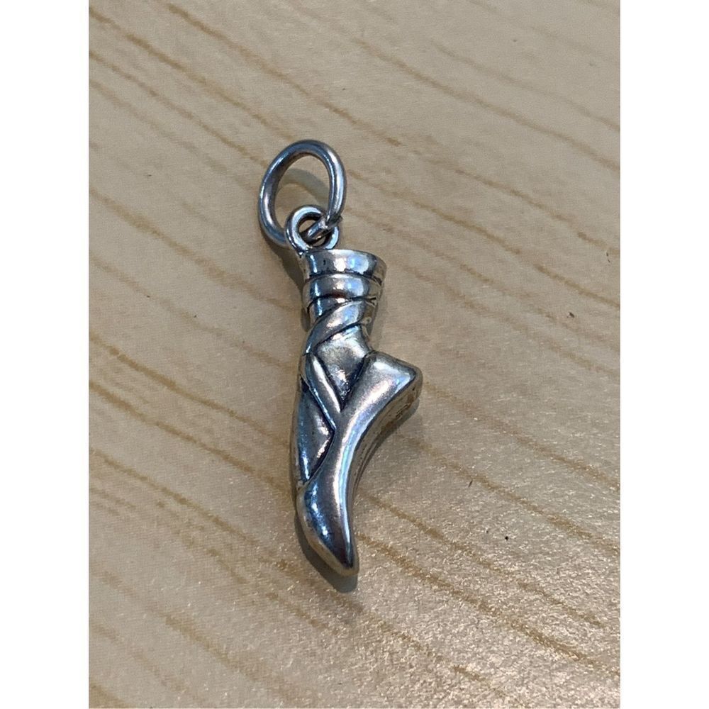 Ballet Shoe Sterling Silver Jewelry Charm #dance #ballerina - Picture 2 of 3